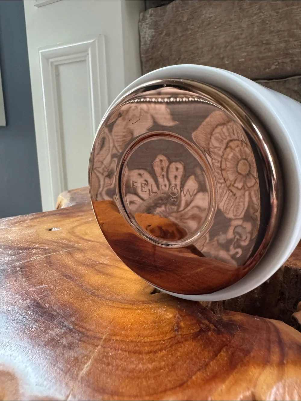 Fellow Monty Latte Cup 12 oz Cream Ceramic Medallion Cabinetry Promo